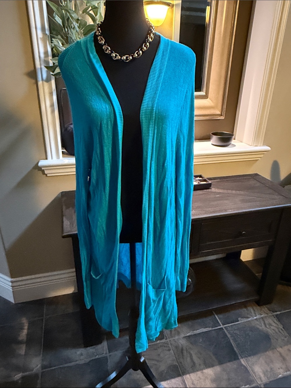 torrid Teal Open-Front Long Drape Cardigan